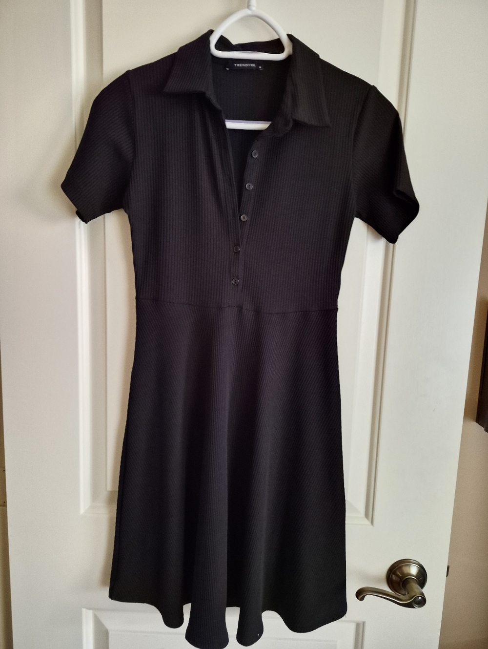 31 Black Ribbed Dress | Trendyol